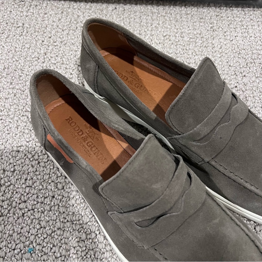 Rodd & Gunn Men Moana Loafer Shoes Size 12, 45 Green Gray Slip On Suede Leather - Picture 6 of 16